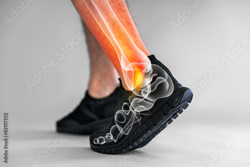 Ankle pain in detail - Sports injuries concept