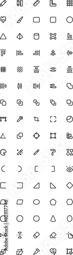 Icon set of design symbols. Use for apps, websites, posters, infographic designs photo