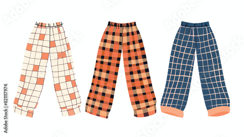 Checkered trousers. Modern fashion pants casual style photo