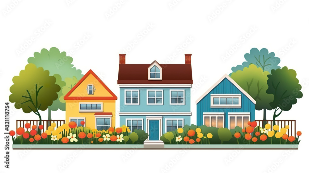 isolated white background with a home and garden isolated white background with a home and garden