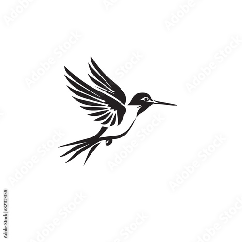 Hummingbird in cartoon, doodle style . Image for t-shirt, web, mobile apps and ui. Isolated 2d vector illustration in logo, icon, sketch style, Eps 10, black and white. AI Generative