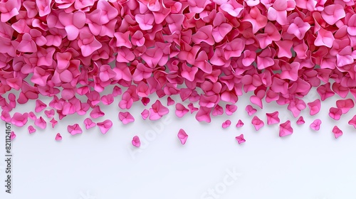 pink spring or summer flowers arranged delicately on a light pink background, evoking a sense of freshness and romance.