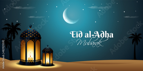 Vector illustration of Eid al Adha social media feed template