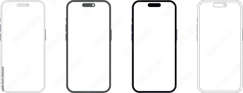 smartphone mockup in clay, outline, flat style screen. mobile phone vector. phone mock up Isolated on White Background. Vector illustration smartphone mockup in clay, outline, flat style screen. mobile phone vector. phone mock up Isolated on White Background. Vector illustration