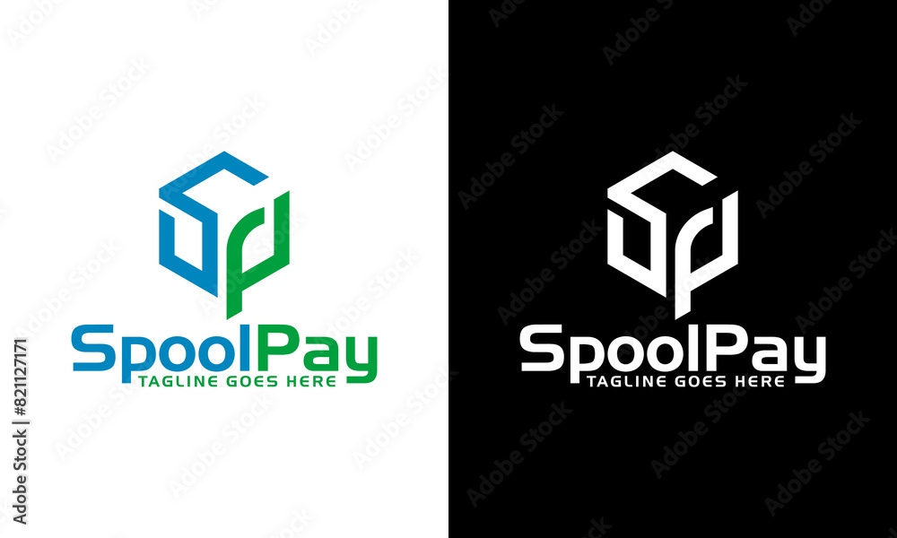 Obraz premium Creative SP initial hexagon logo monogram designs modern templates .