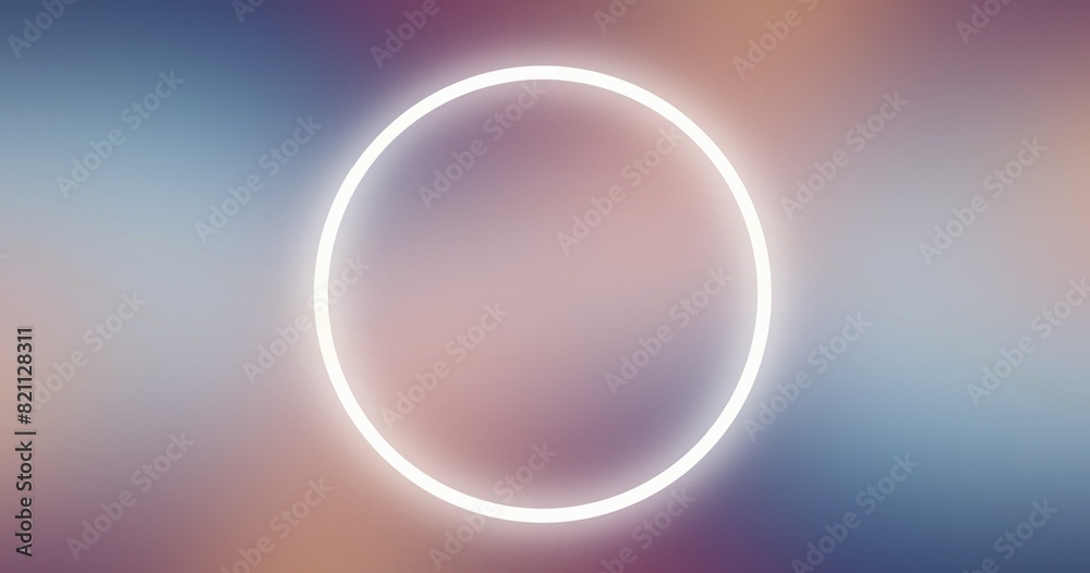 Fototapeta premium Abstract blue backdrop with glowing circles. grainy noise texture, grungy rough. banner design