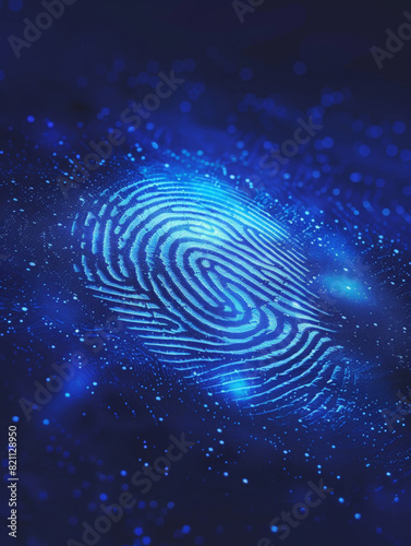 Close-up of abstract blue fingerprint background photo