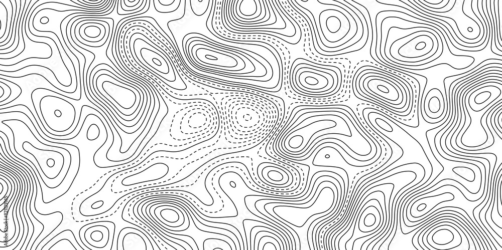 Abstract black and white wavy topography map background. Topography relief and topographic map wave line background. Topographic map patterns, topography line map. Vintage outdoors style. Abstract black and white wavy topography map background. Topography relief and topographic map wave line background. Topographic map patterns, topography line map. Vintage outdoors style.