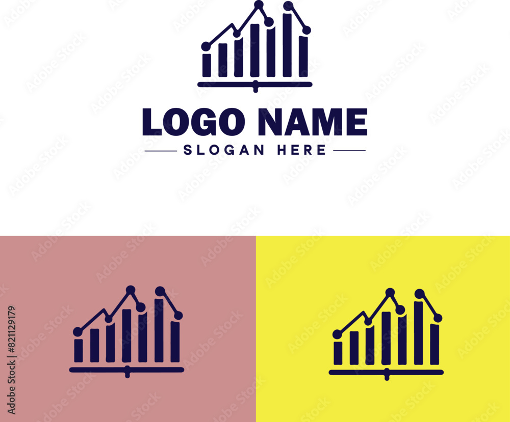 line graph icon Line chart Line plot Line diagram flat logo sign symbol editable vector