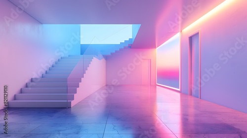 A close up of a staircase in a building with a bright light