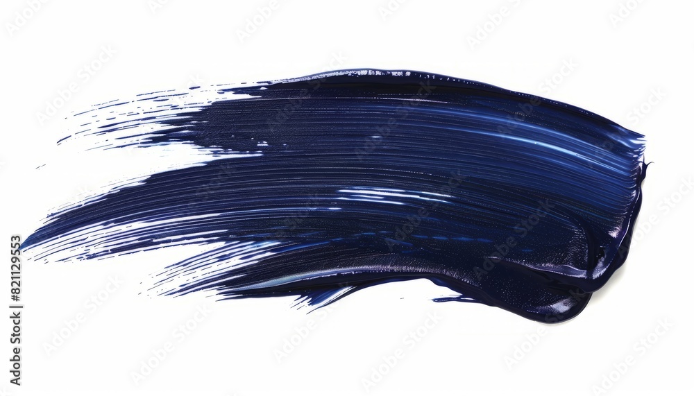 A smear of navy blue paint brush stroke isolated on white, depicting a bold, textured swipe suitable for designs involving makeup or artistic backgrounds A smear of navy blue paint brush stroke isolated on white, depicting a bold, textured swipe suitable for designs involving makeup or artistic backgrounds