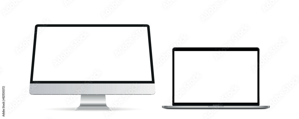 Modern laptop mockup front view and high quality pc and laptop mockup isolated on white background. Modern laptop mockup front view and high quality pc and laptop mockup isolated on white background.