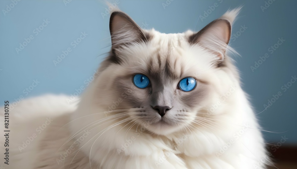 A Regal Ragdoll Cat With Bright Blue Eyes