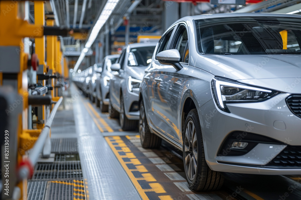 EV Production Line on Advanced Automated Smart on High Performance Electric Car Manufacturing.