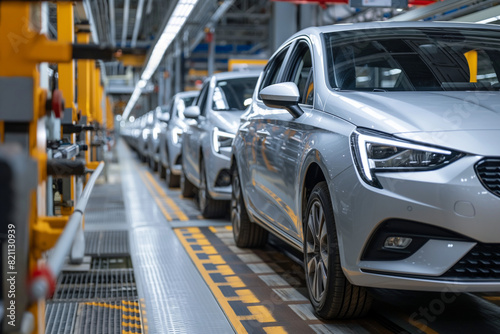 EV Production Line on Advanced Automated Smart on High Performance Electric Car Manufacturing. © Rattanapon