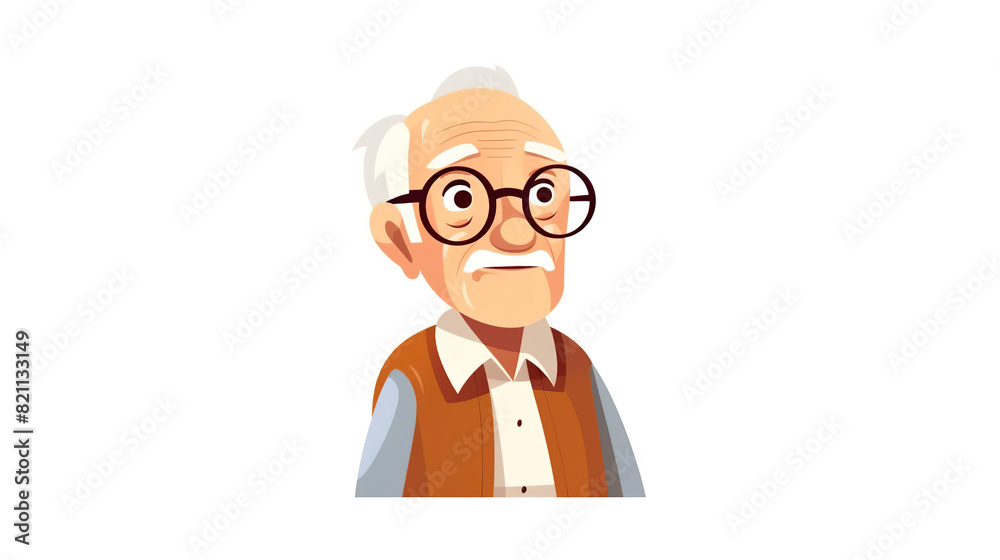elderly man alone on a stark white background elderly man alone on a stark white background