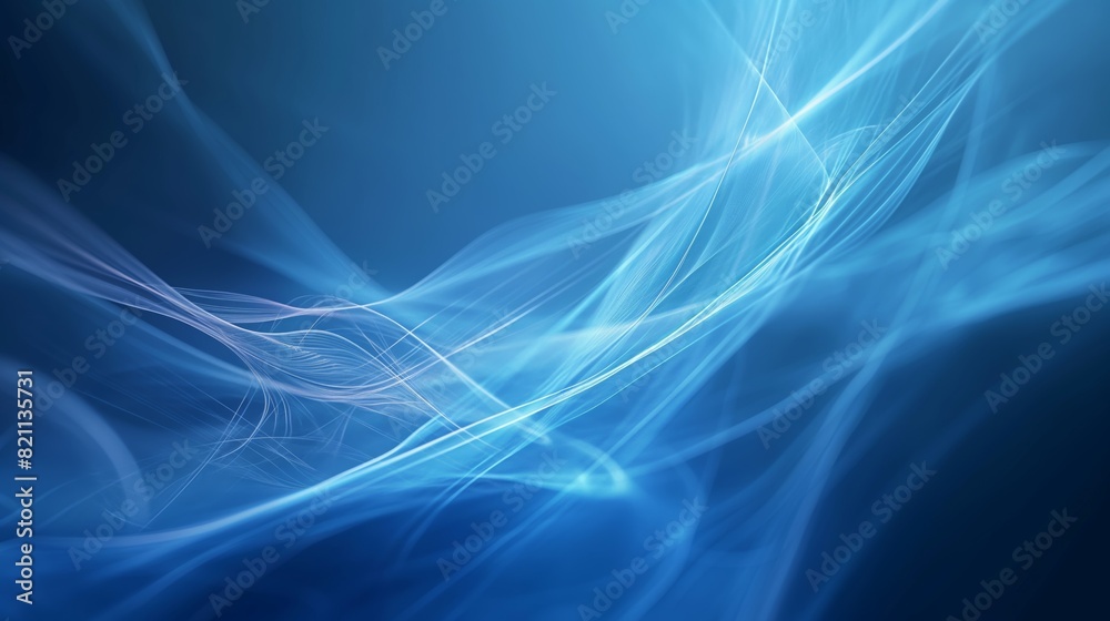 Obraz premium Blue abstract background featuring elegant white swirls creating a dynamic visual pattern