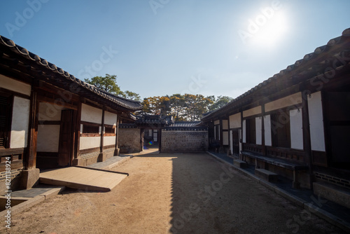 Korean traditional building in Changdeokgung palace. It is one of the Five Grand Palaces built by the kings of the Joseon dynasty