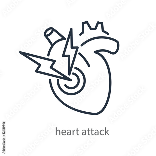 Heart attack icon. Disability concept. Vector illustration on a white background.