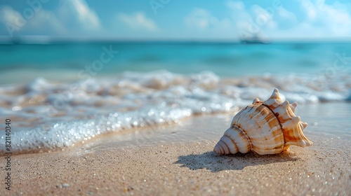 Seashell on the beach in the tropics.
