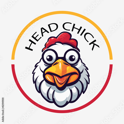 Chicken Head Mascot Logo cartoon vector