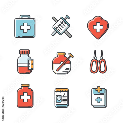 vector medical medicines tools icons nutritional, dentistry, cardiology, surgery, nanotechnology
