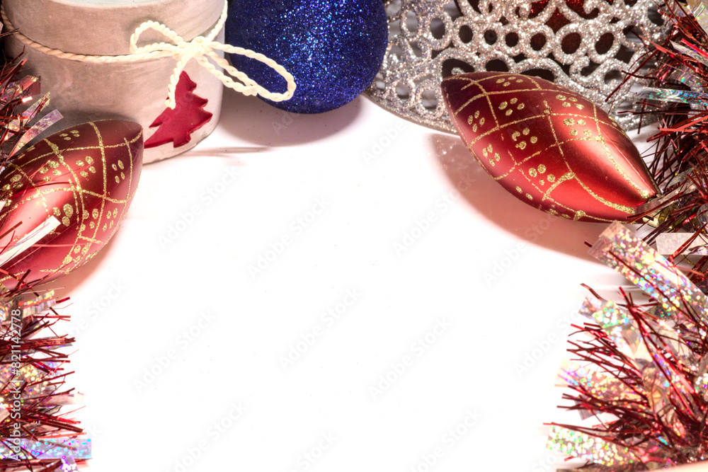 Naklejka premium christmas decoration on white background