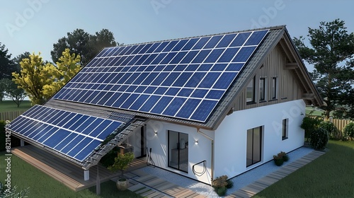 Wallpaper Mural Solar-Powered Home: A House Harvesting the Sun's Infinite Energy for a Sustainable Future Torontodigital.ca