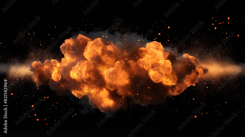 Explosion burst on a black background. Ideal for compositing with another image. The background can be removed with a blending mode like add. Explosion burst on a black background. Ideal for compositing with another image. The background can be removed with a blending mode like add.