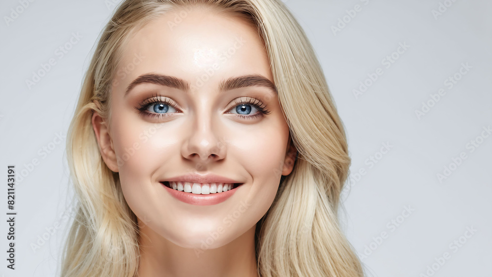 white background, copy space. a woman with blue eyes and a blue eye white background, copy space. a woman with blue eyes and a blue eye