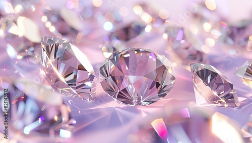 Radiant Diamonds with Glittering Light