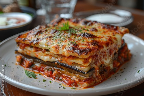 Wallpaper Mural Parmigiana di Melanzane: Layers of fried eggplant, rich tomato sauce, and melted mozzarella, baked to a golden brown. Torontodigital.ca