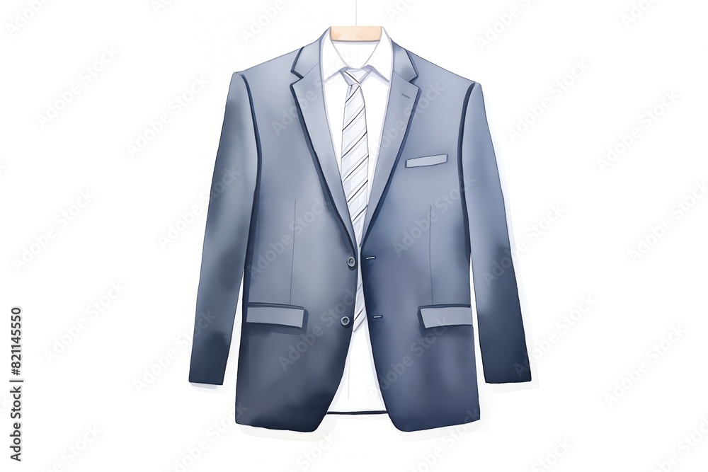Formal Business Suit on Hanger Illustration
