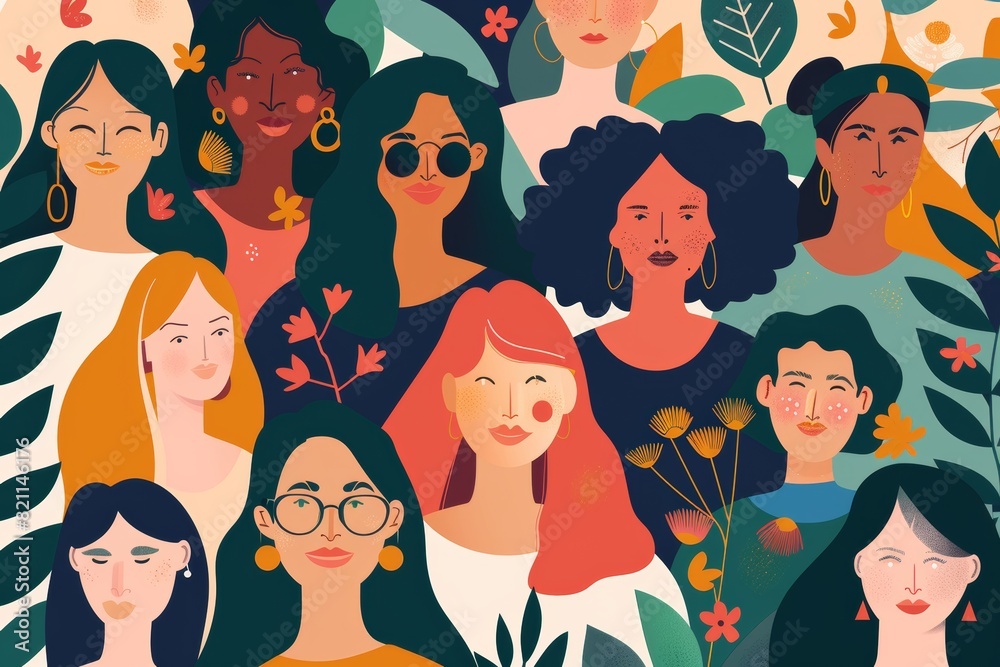diverse people community coming together to celebrate vibrant illustration 