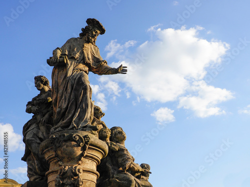 Statue of St Ivo Kermartin, Charles Bridge. photo