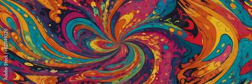 This image shows a psychedelic whirlpool of various bright colors  swirling in a fluid and dynamic motion that resembles a marble texture