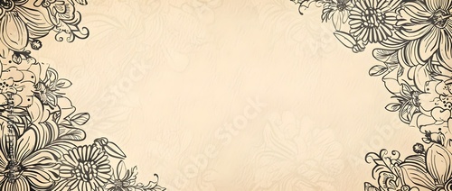 Doodle Border Design with Blank Space for Vintage Stamp and Classic Industry Concept