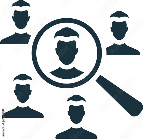 Recruitment icon. Monochrome simple Virtual Assistant icon for templates, web design and infographics