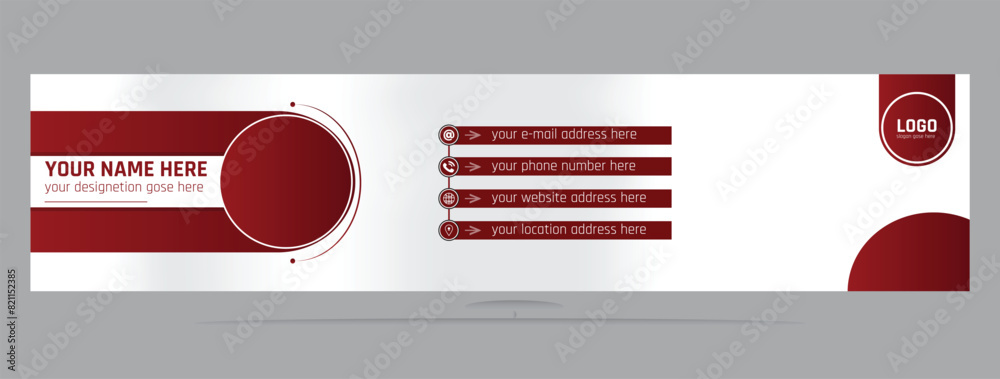 Naklejka premium Modern email signature template or personal identity.