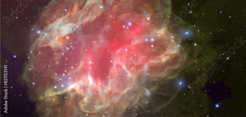 Space vector background with realistic nebula and shining stars