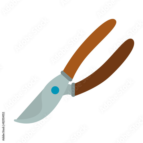 Garden pruner illustration isolated on transparent background. Garden tools. Vector illustration