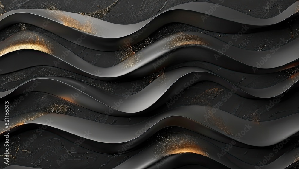 Elegant Black and Gold Abstract Waves Elegant Black and Gold Abstract Waves