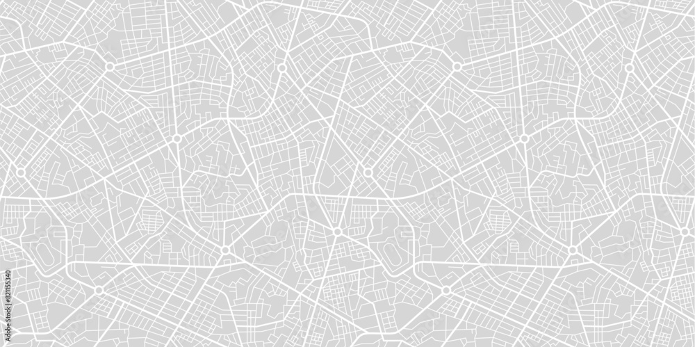 Fototapeta premium Street map of town. Vector Seamless Pattern