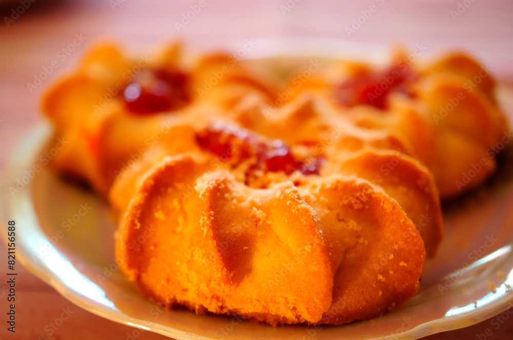Shortbread cookies with jam. A sweet snack. Shortbread cookies with jam. A sweet snack.