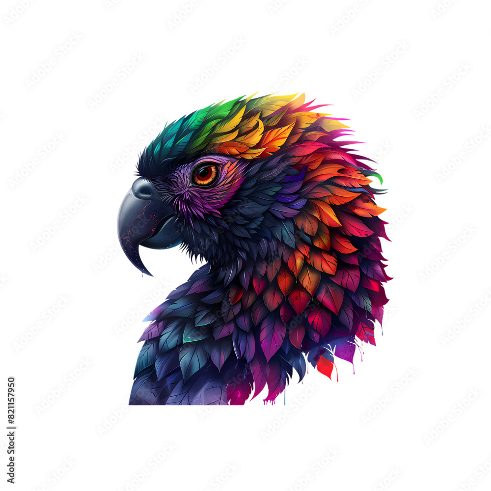 Obraz premium colorful parrot on white