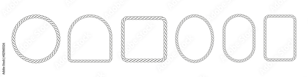 Rope frame. Rope frame vector. Rope frame. Rope frame vector.