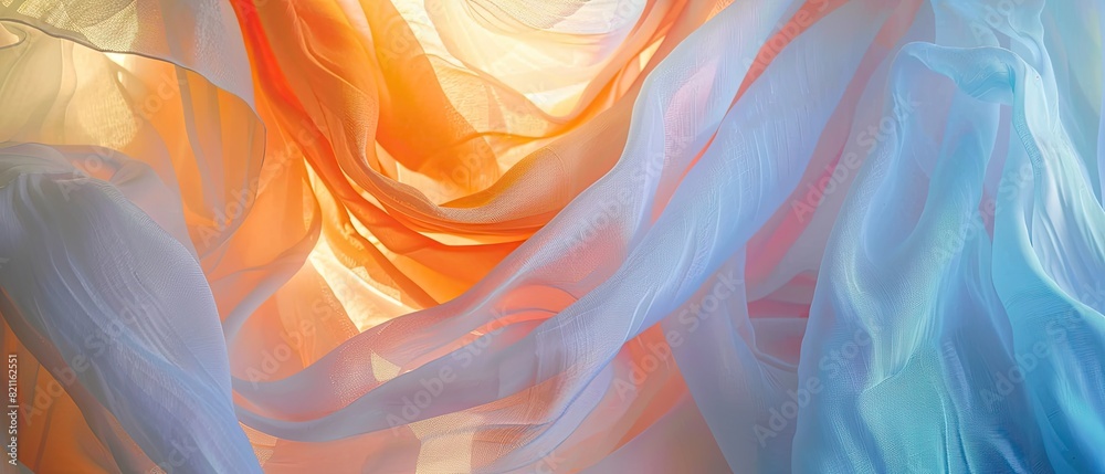 Obraz premium delicate chiffon fabric, light and airy, displayed in a flowing arrangement