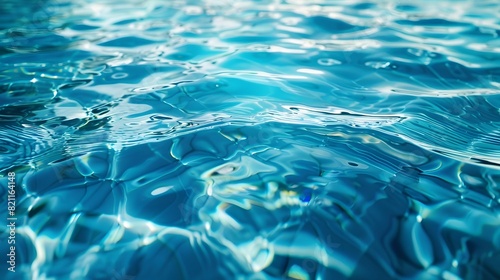 Close up of blue pool with water and bubbles © Valentin