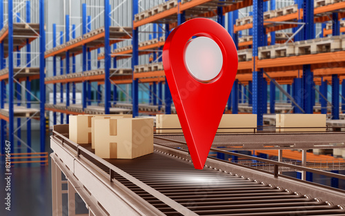 Conveyor inside logistics f...
