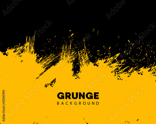 Abstract yellow grunge texture splash background. Vector illustration